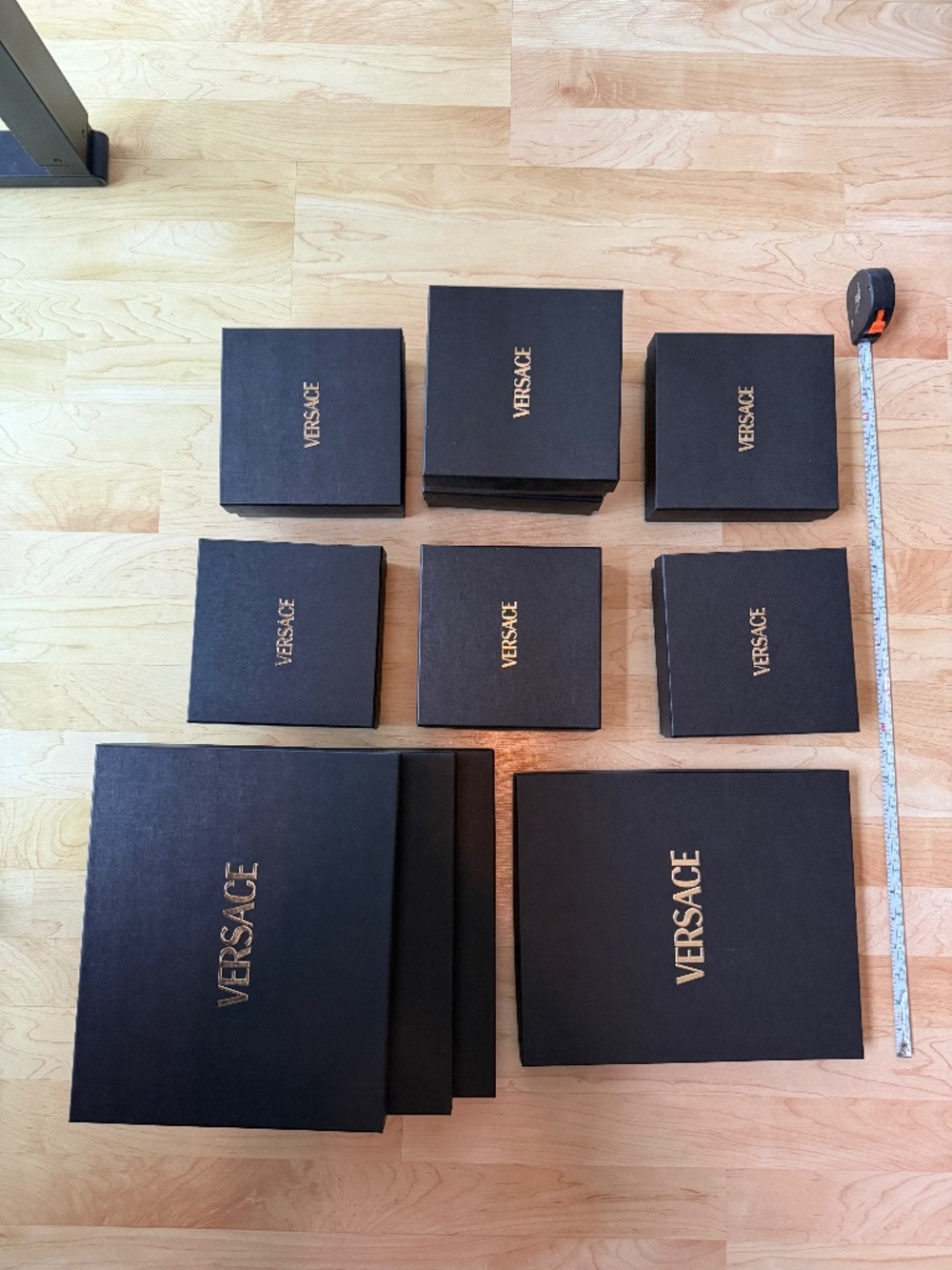 EMPTY VERSACE BOXES AND PRADA BAG